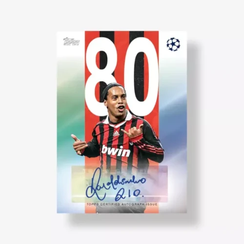 Karta insert Ronadlinho z autografem z serii 2025-26 Topps UEFA Club Competitions