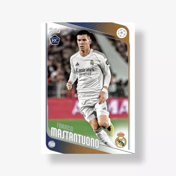 karta bazowa Franco Mastantuono z serii 2025-26 Topps UEFA Club Competitions